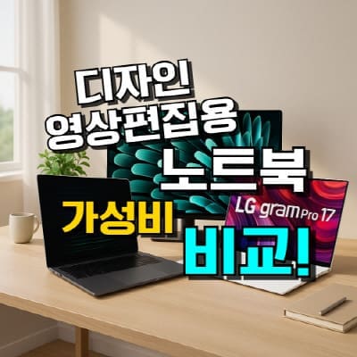 디자인 영상편집용 노트북 추천, 삼성·LG·맥북 모델별 성능과 가성비 순위를 비교한 이미지