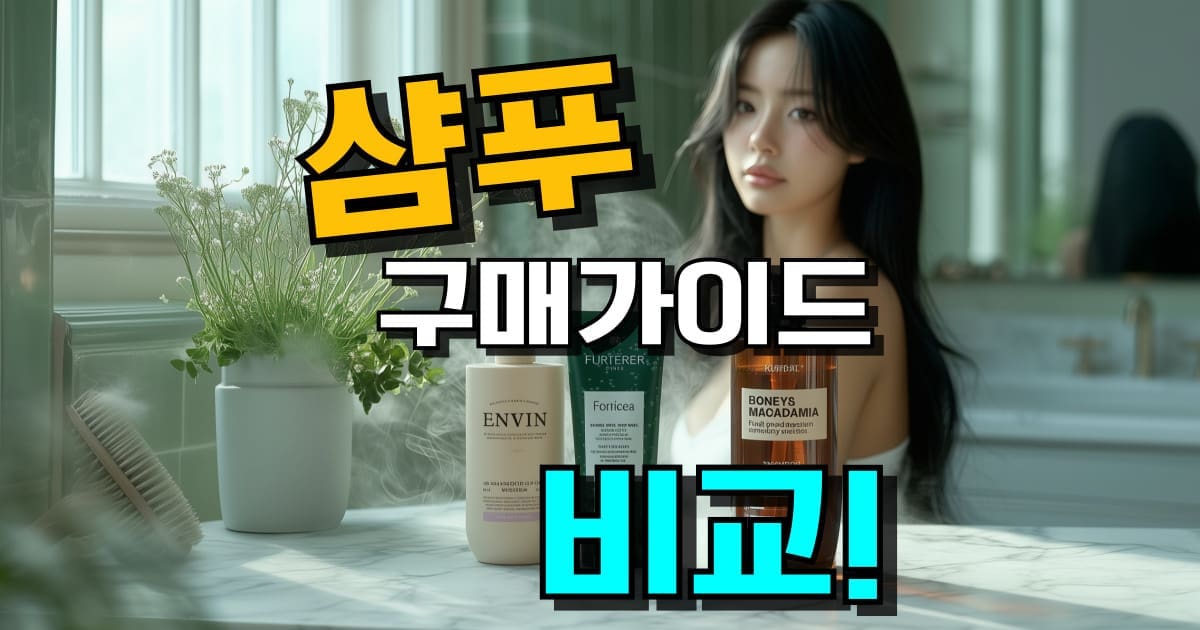 샴푸 추천 순위 썸네일, 탈모 고민 케어와 비듬 및 두피 각질 관리, 향기 좋은 남녀 공용 샴푸, 머릿결 복구 이미지